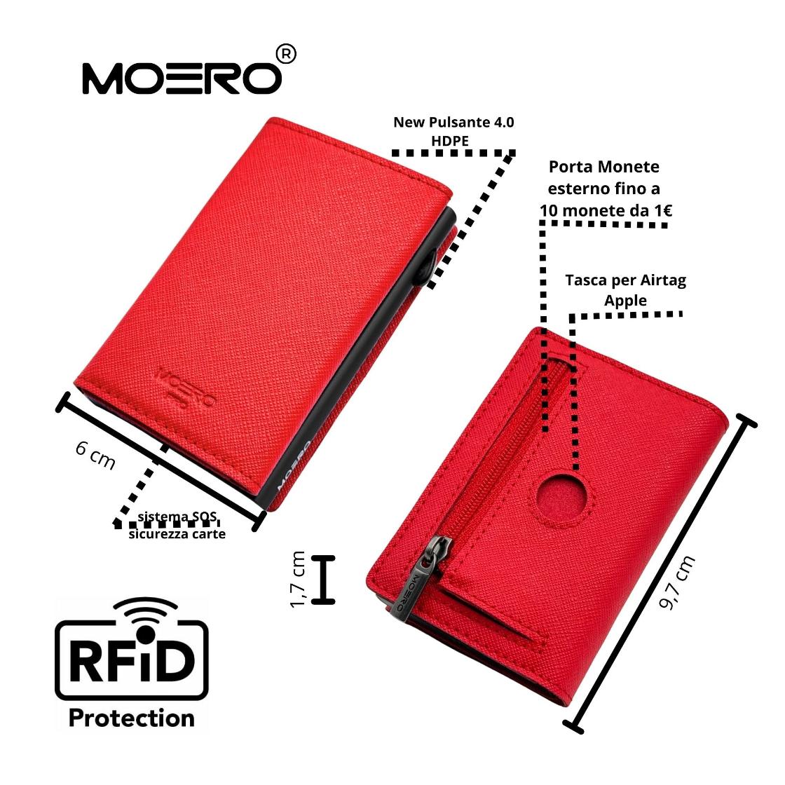 Airtag PRO Saffiano Red Zip